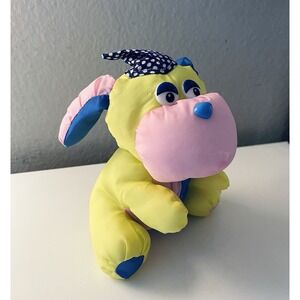 Vintage Neon Pink Plush Puff A Lump Style Stuffed Animal